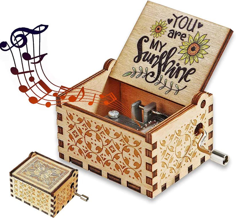 Music Box with Hand Crank Melody