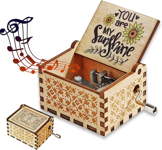 Music Box with Hand Crank Melody