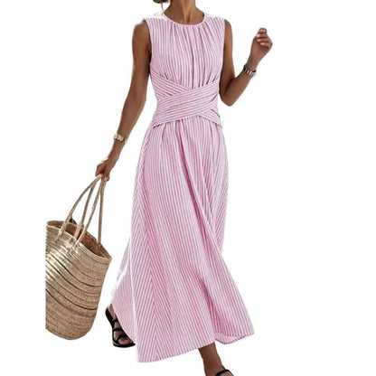 Women's Casual Sleeveless Striped Dress