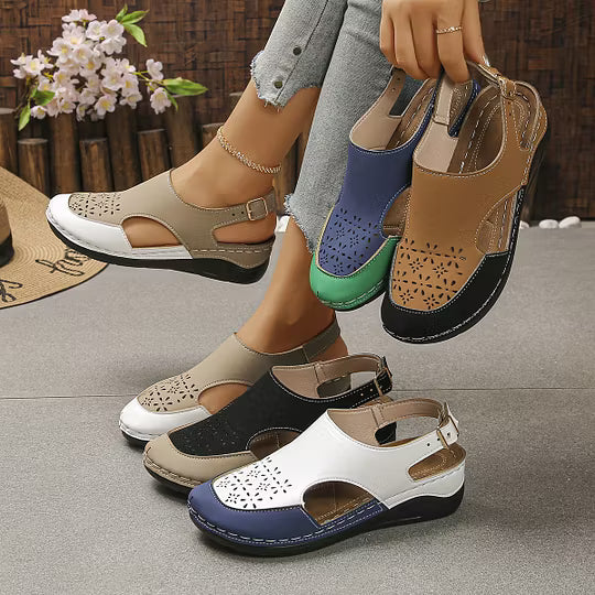 Women's Cutout Slingback Wedge Sandals