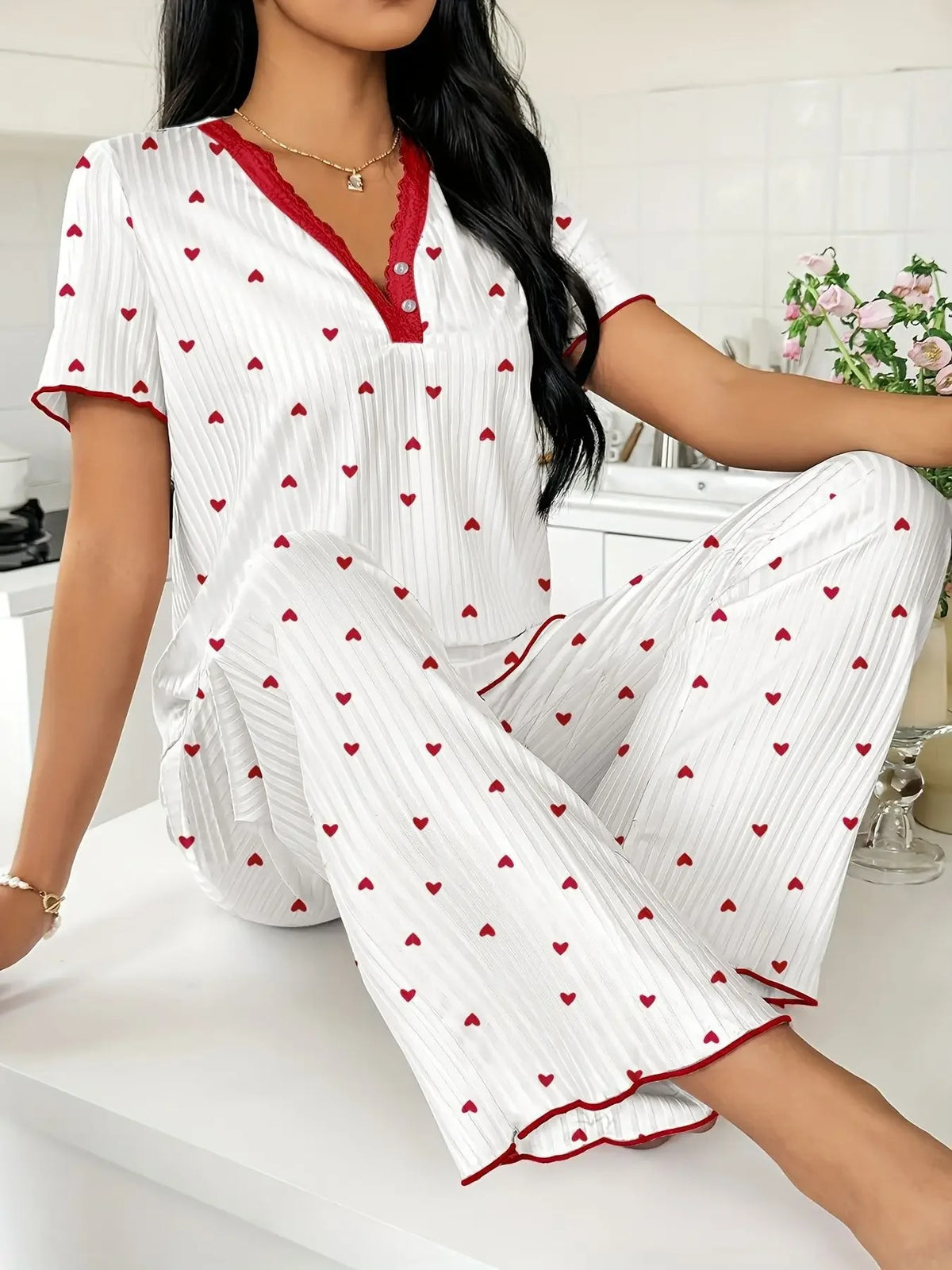 Women's Printed Two-Piece Pajama Set