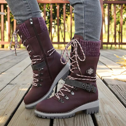 Women's Lace-Up Buckle Boots