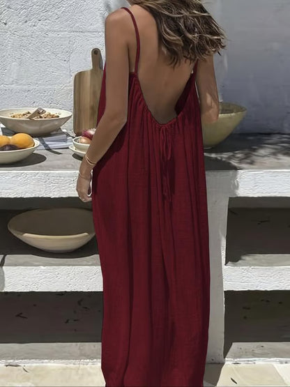 Women's Sleeveless Flowy Cami Maxi Dress