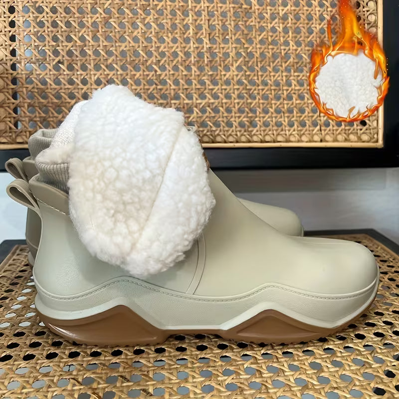 Cozy Velvet Winter Rain Boots | Waterproof & Warm