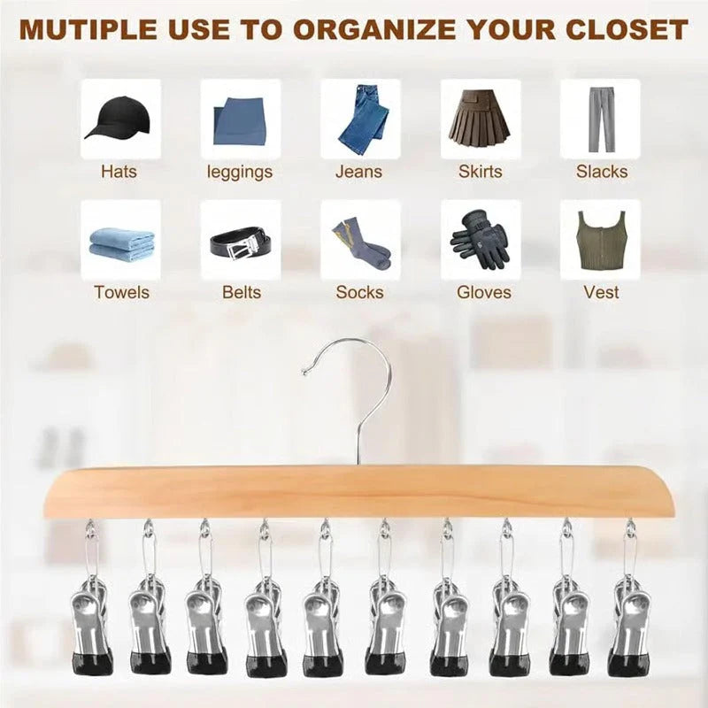 360° Rotating Multi-Clip Clothes Hanger