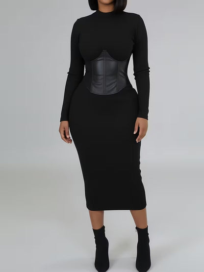 Women's Corset Detail Fitted Dress
