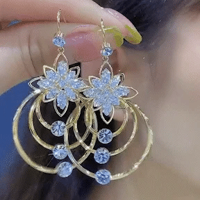 Women's Floral Crystal Drop Earrings