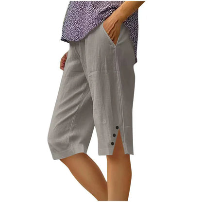 Women's Casual Pocket Capri Pants