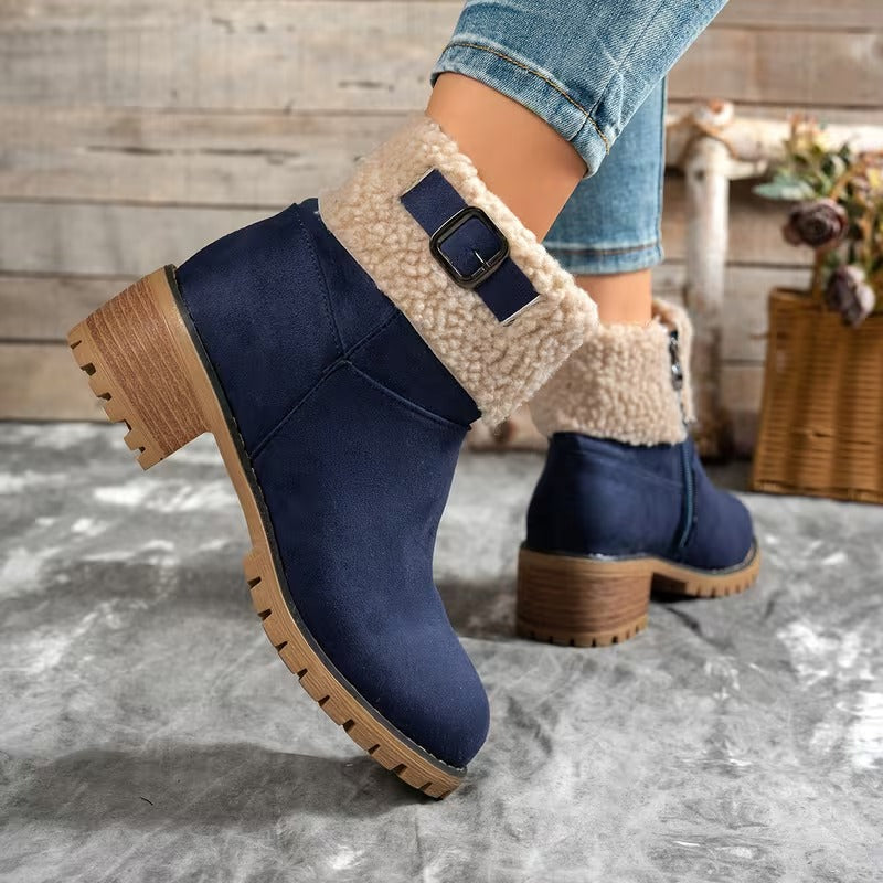 Women's Cuff Buckle Ankle Boots