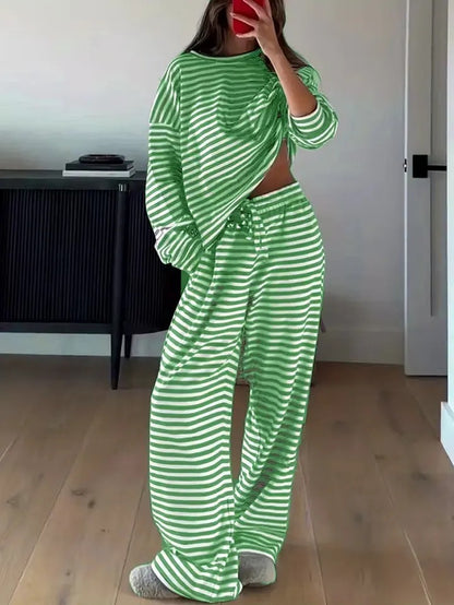 Women's Striped Two-Piece Lounge Set