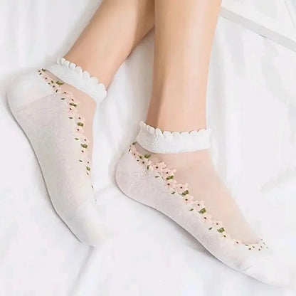 Women's Floral Lace No-Show Socks