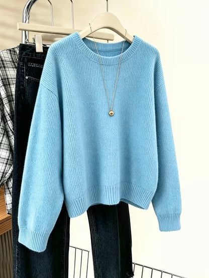 Women’s Ribbed Crew Neck Pullover Sweater
