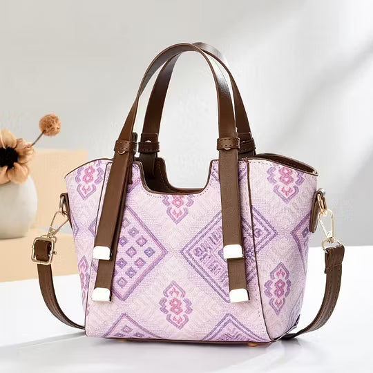 Women's Patterned Tote Bag with Shoulder Strap