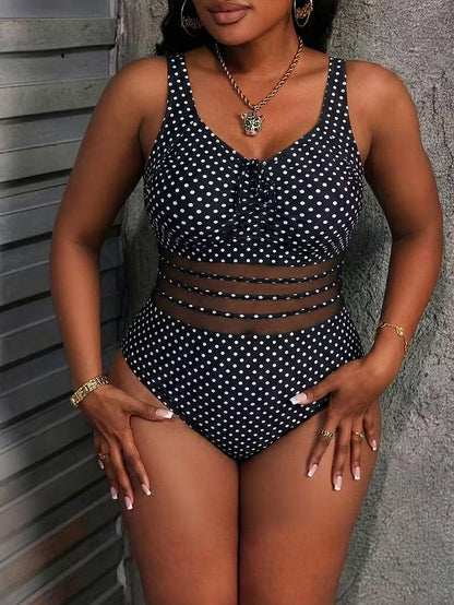 Women's Polka Dot One-Piece Swimsuit