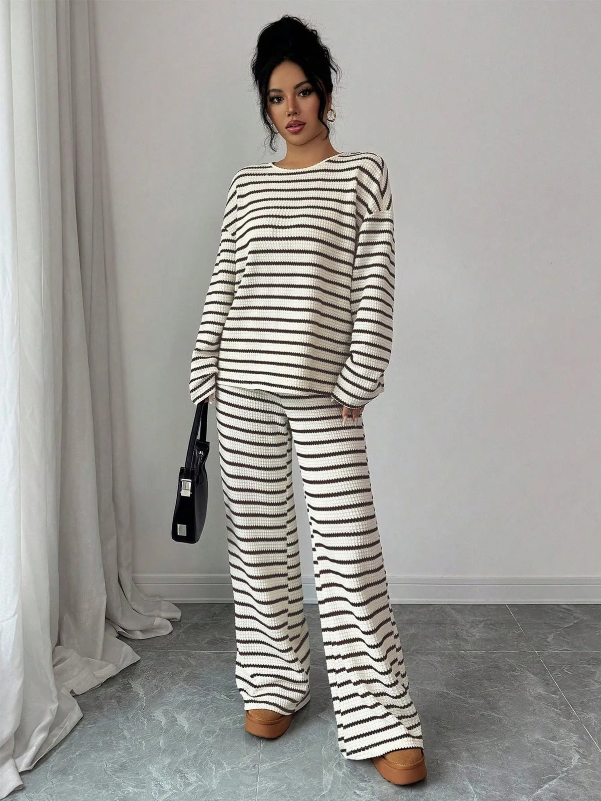 Women's Striped Two-Piece Lounge Set