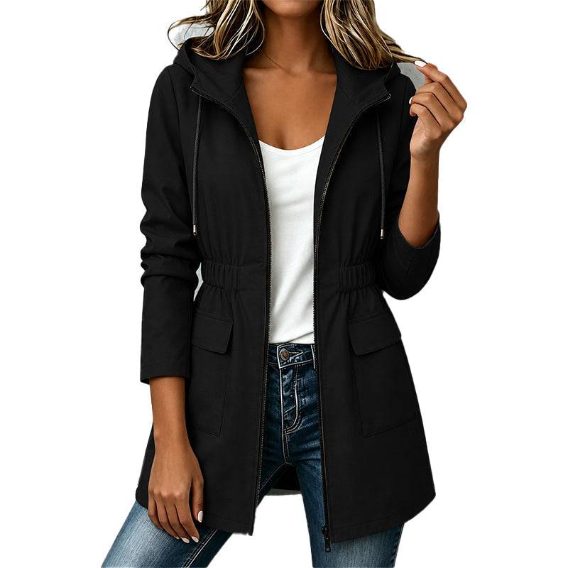 Women's Hooded Zip Jacket with Front Pockets