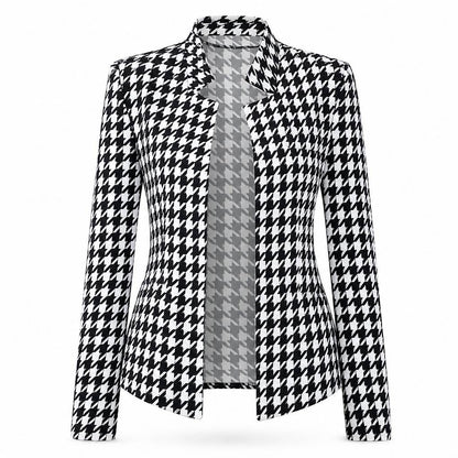 Women's Houndstooth Open Front Blazer