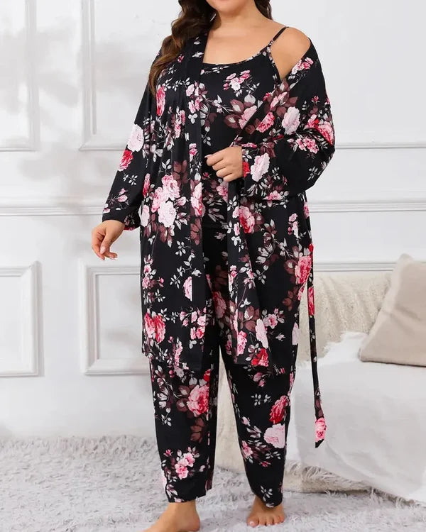 Women’s Camisole, Robe & Pants Lounge Set