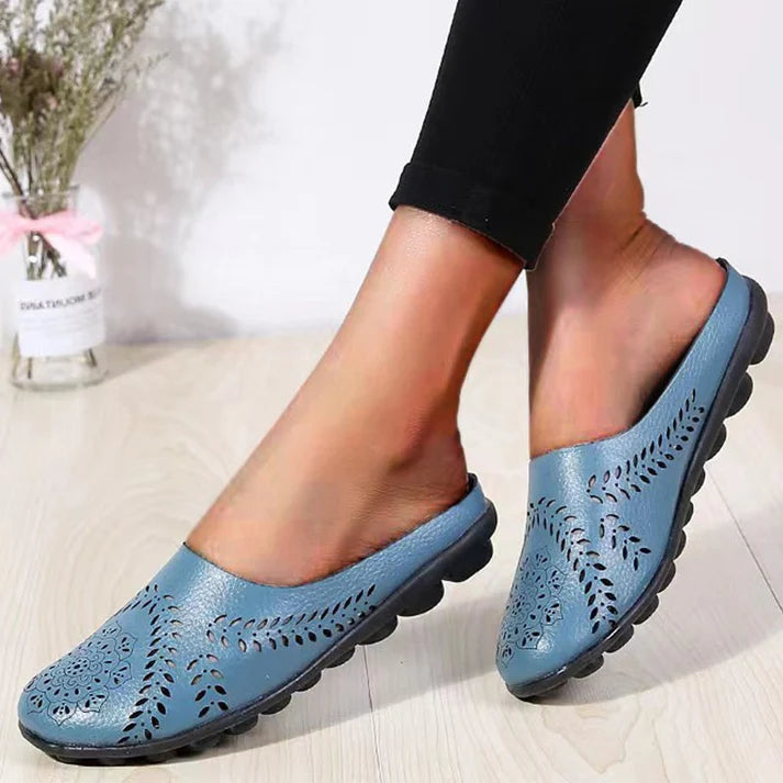 Women’s Floral Cutout Slip-On Mule Flats