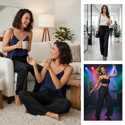 Women’s Sequin Wide-Leg Pants