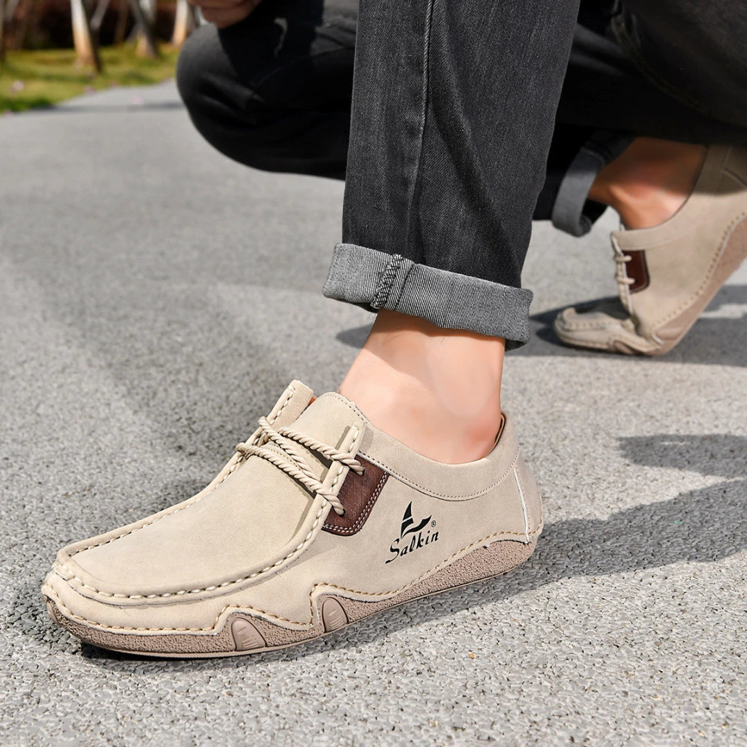 Men's Stitched Lace-Up Casual Shoes