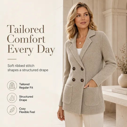 Women's Double-Breasted Knit Blazer