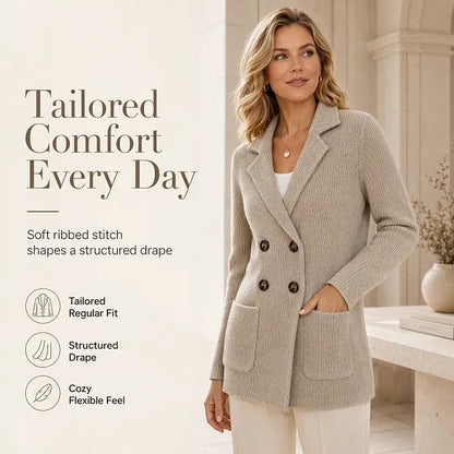 Women's Double-Breasted Knit Blazer