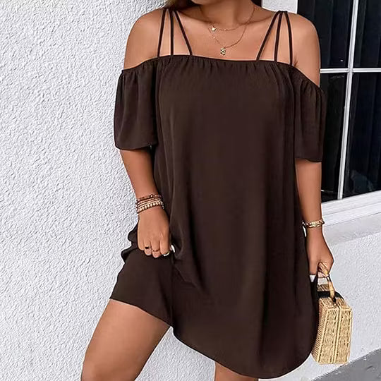 Women's Cold Shoulder Strappy Dress