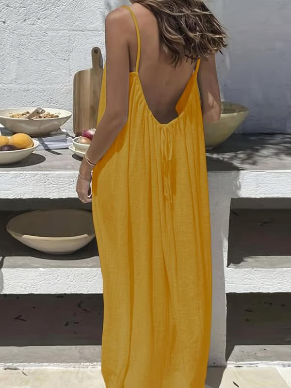 Women's Sleeveless Flowy Cami Maxi Dress