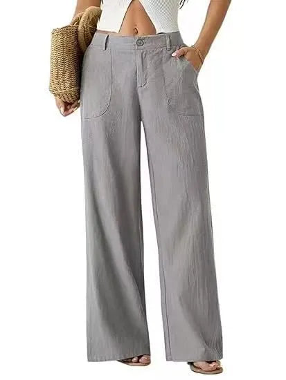 Women’s Wide-Leg Linen-Look Palazzo Pants
