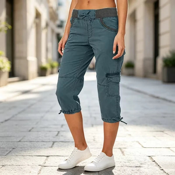 Women’s High-Waisted Cargo Capri Pants