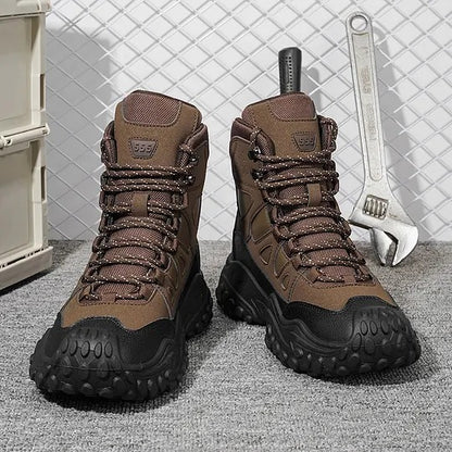 Men's High-Top Hiking Boots with Lace-Up Front