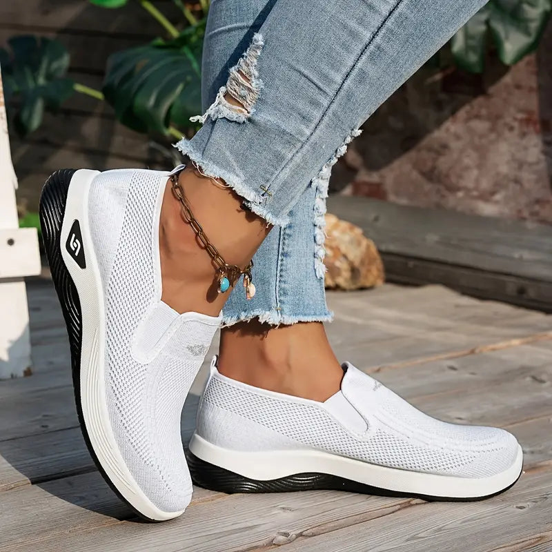 Women’s Breathable Knit Slip-On Walking Sneakers