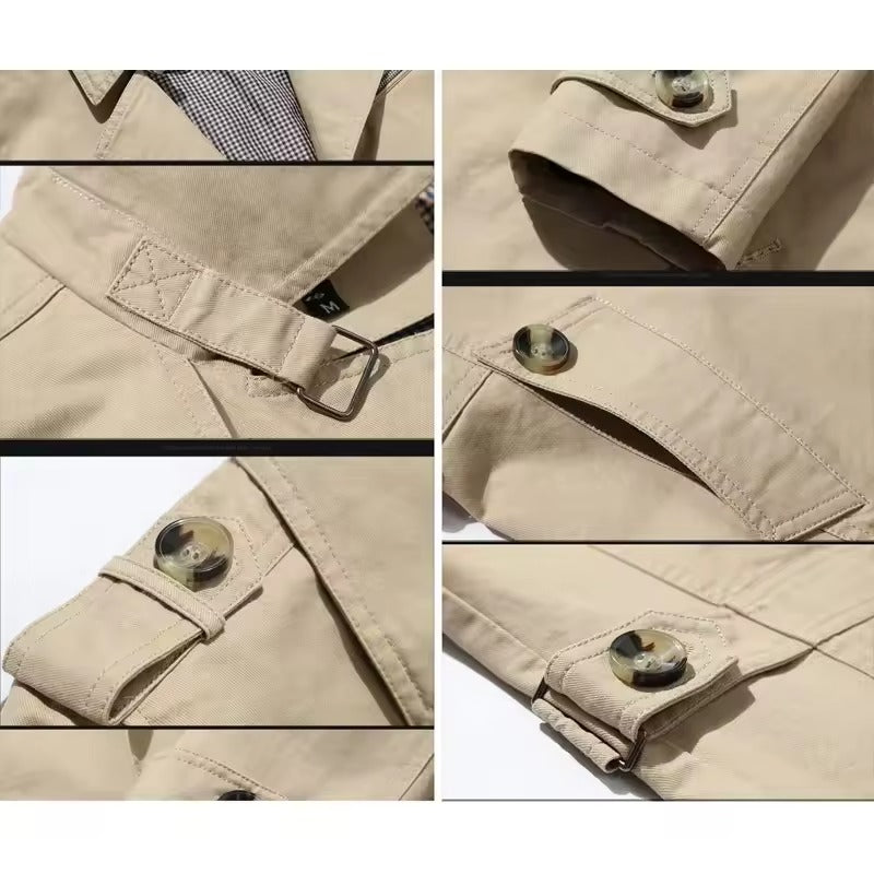 Men's Classic Button-Front Trench Coat