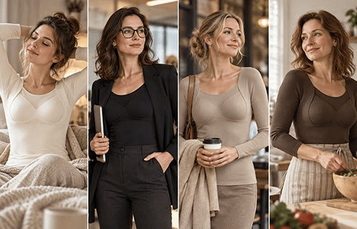 Women's Long-Sleeve Top with Built-In Bra