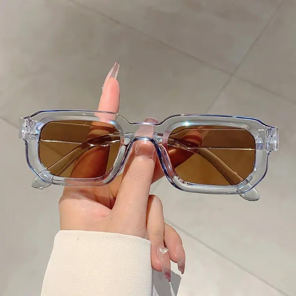 Unisex Vintage Rectangle Frame Sunglasses