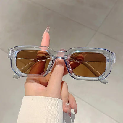 Unisex Vintage Rectangle Frame Sunglasses