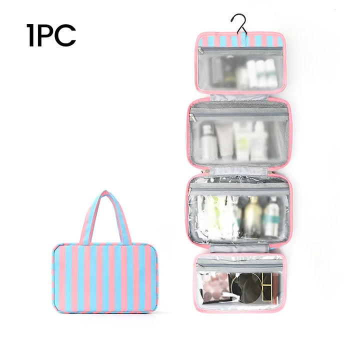 Striped Hanging Toiletry Travel Organizer Bag