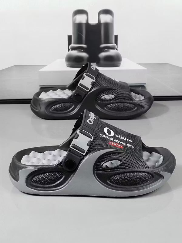Men’s Textured Thick-Sole Slide Sandals