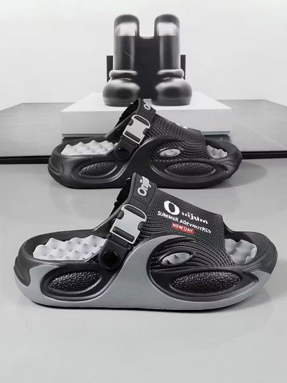 Men’s Textured Thick-Sole Slide Sandals