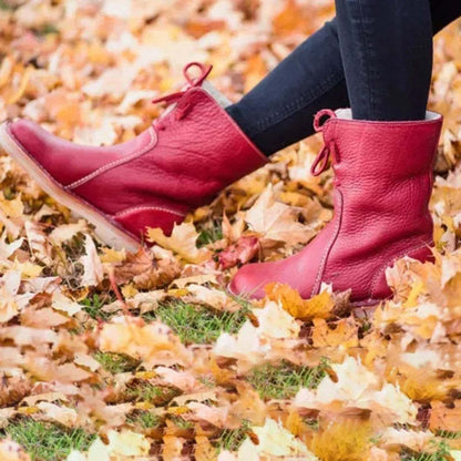 Women’s Leather-Look Lace-Up Ankle Boots