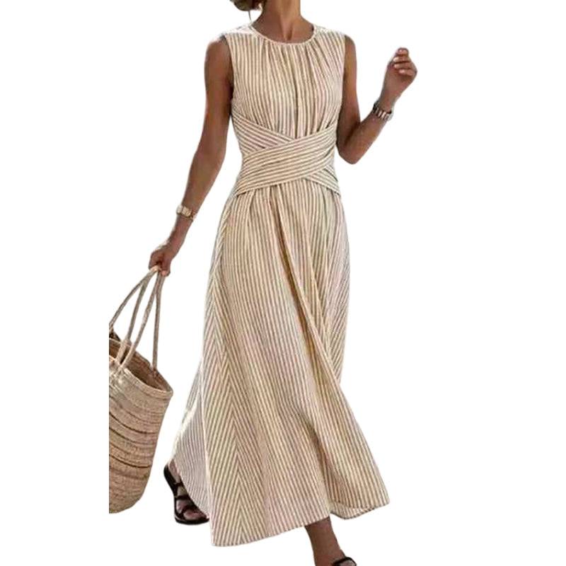 Women's Casual Sleeveless Striped Dress