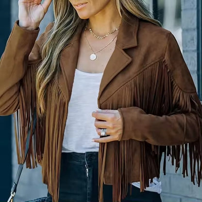 Women's Fringe Lapel Jacket