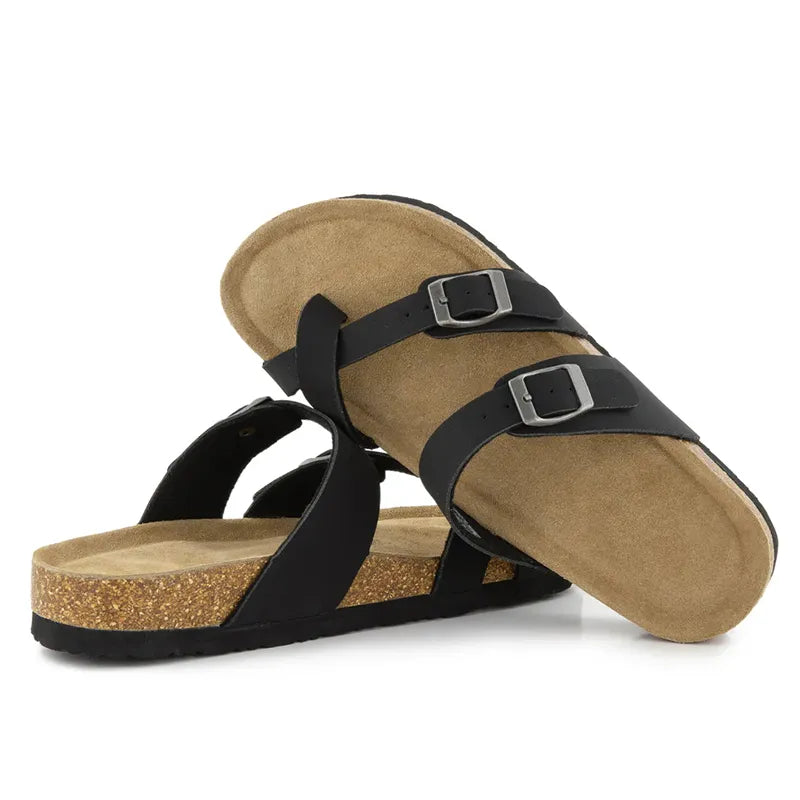 Women's Double Buckle Cork Footbed Sandals