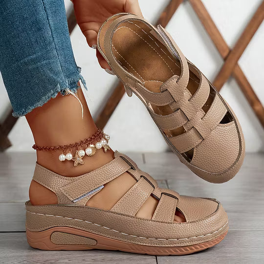 Women's Closed-Toe Platform Wedge Sandals