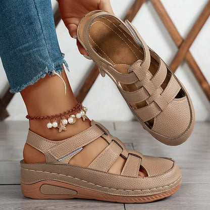 Women's Closed-Toe Platform Wedge Sandals