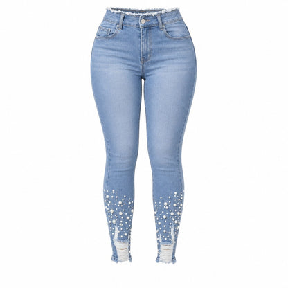 Women's Pearl-Detail Skinny Jeans