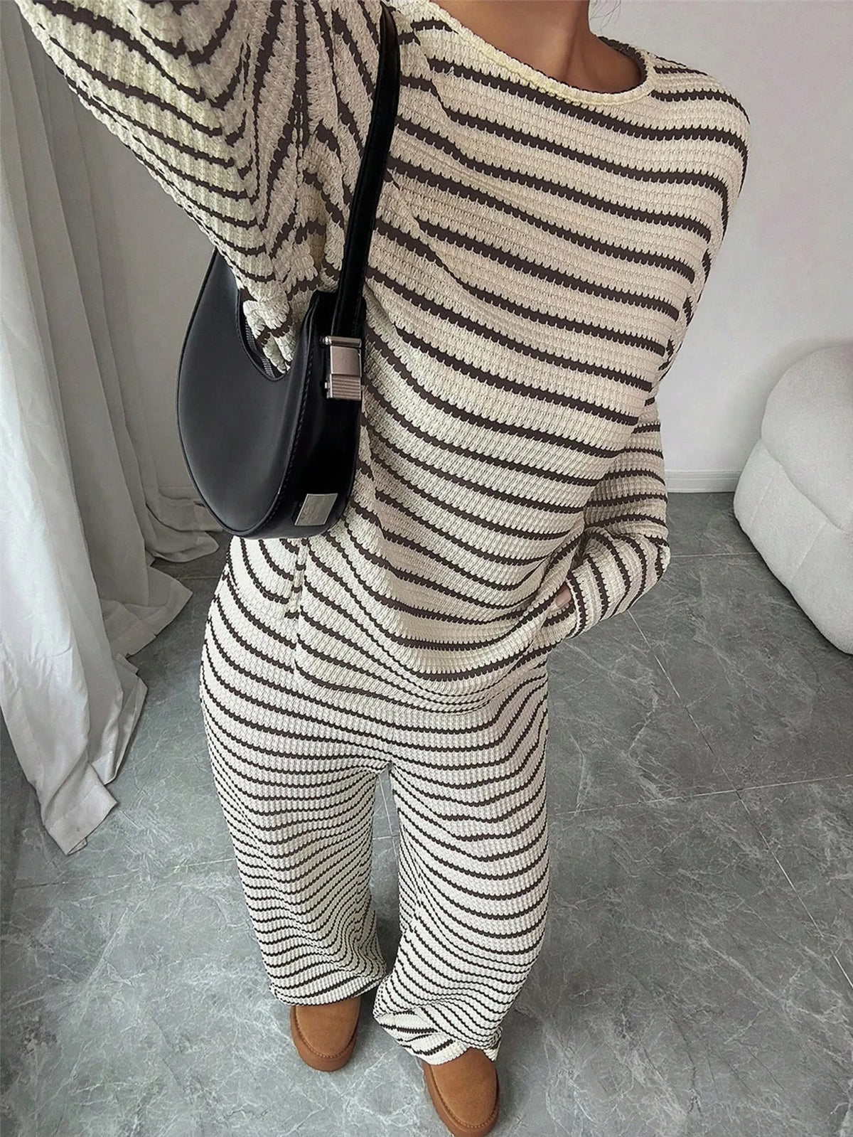 Women's Striped Two-Piece Lounge Set