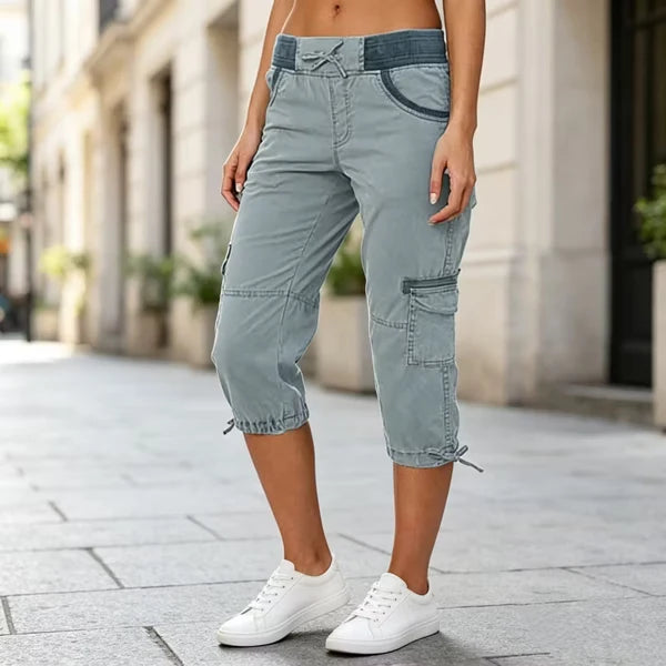 Women’s High-Waisted Cargo Capri Pants