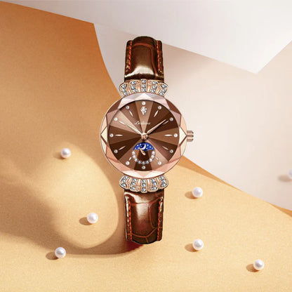 Women's Crystal Accent Star & Moon Dial Watch